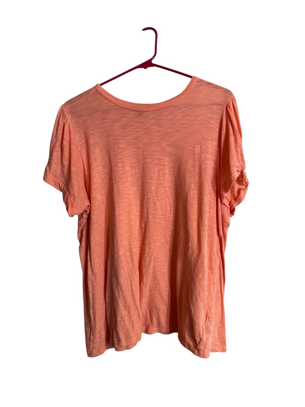 Torrid Coral Peach Knit Tee w/ Twist Knot Sleeves Size: 1 (14/16)